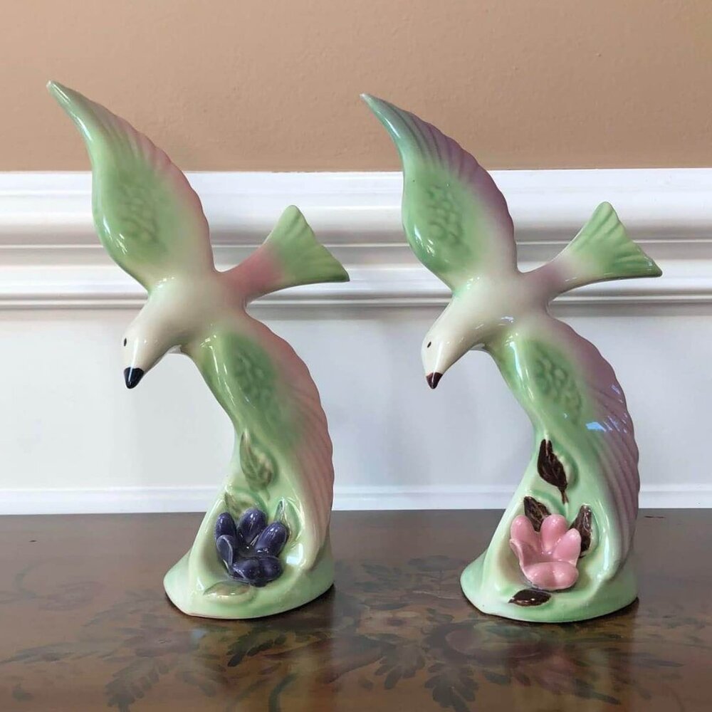 Morton Pottery - flying seagull ceramic figurines